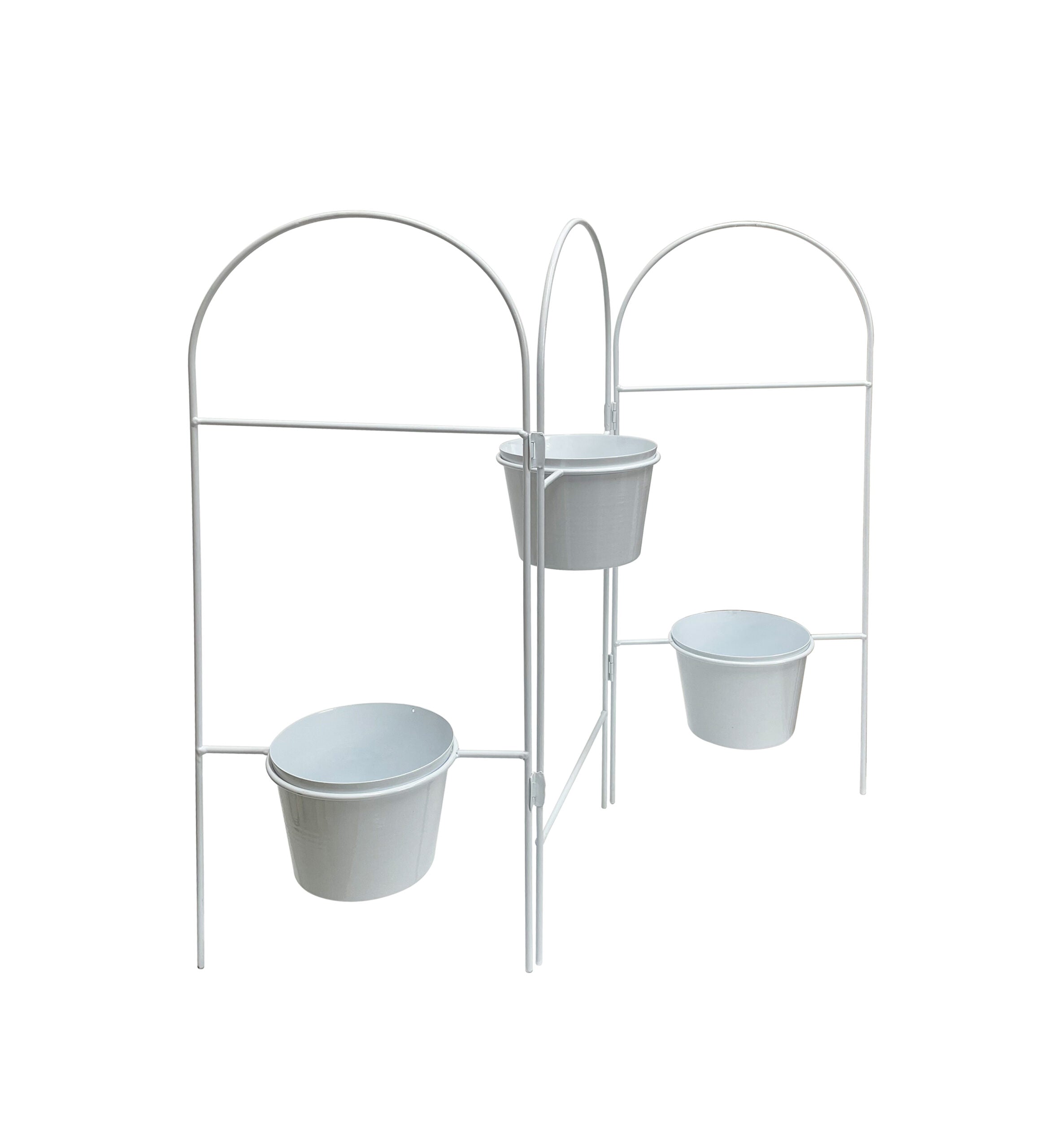 Three Tier White Planter Stand w/ Pots 68x55cm 3