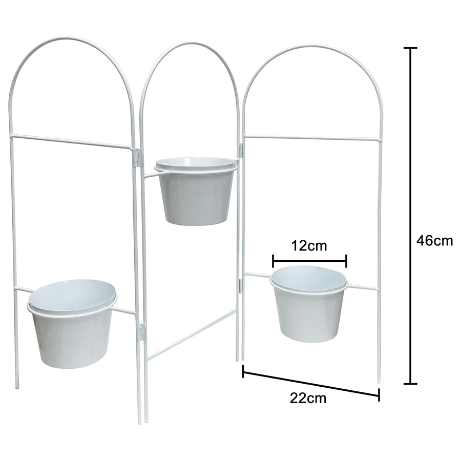 Three Tier White Planter Stand w/ Pots 68x55cm 4