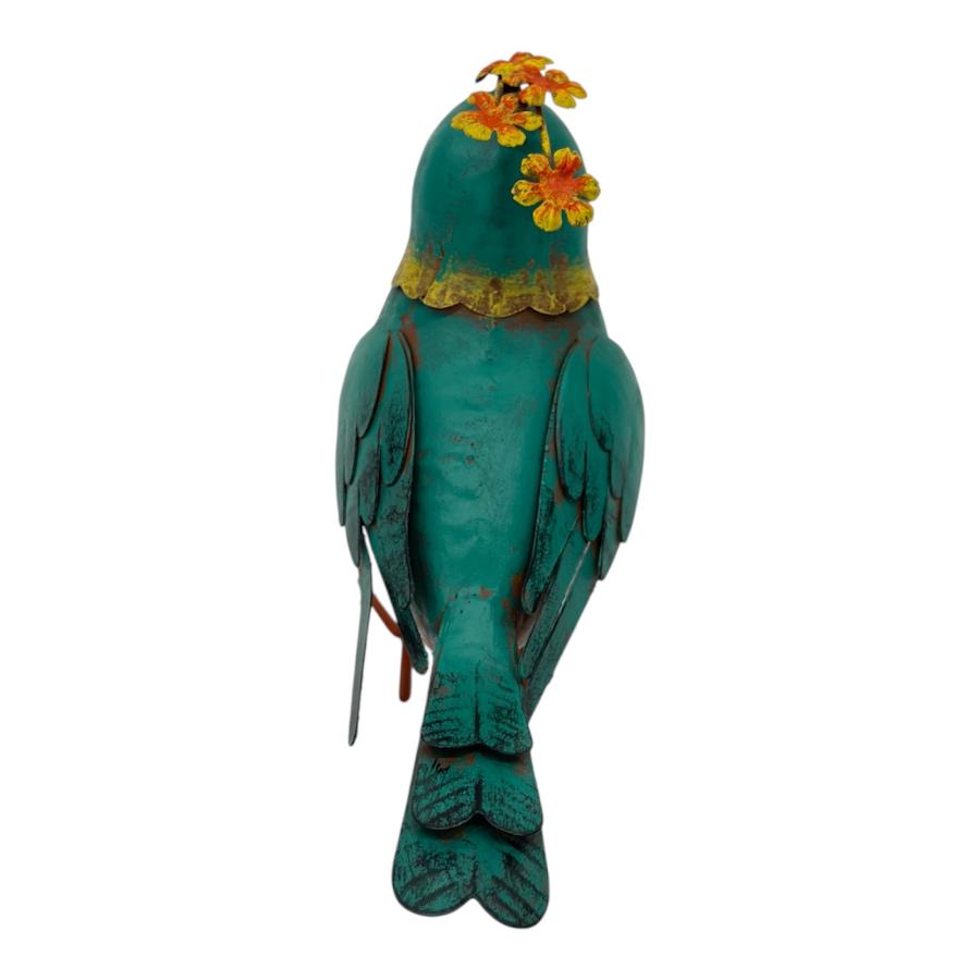 Colourful Green Bird Decoration 21cm 3