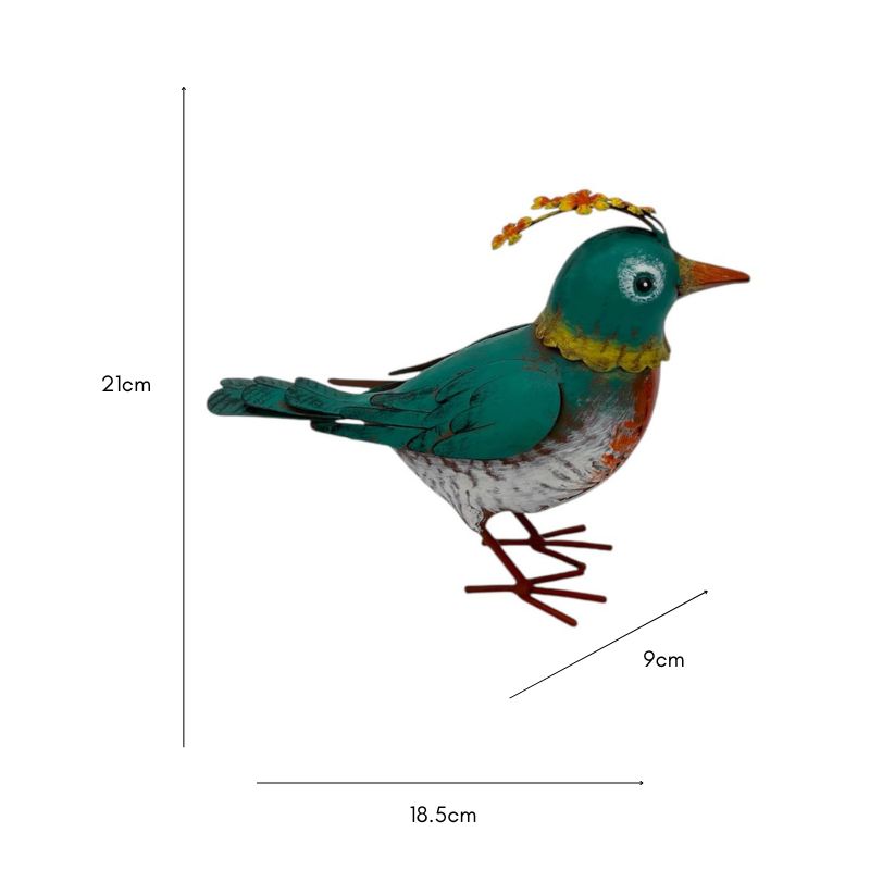Colourful Green Bird Decoration 21cm 5