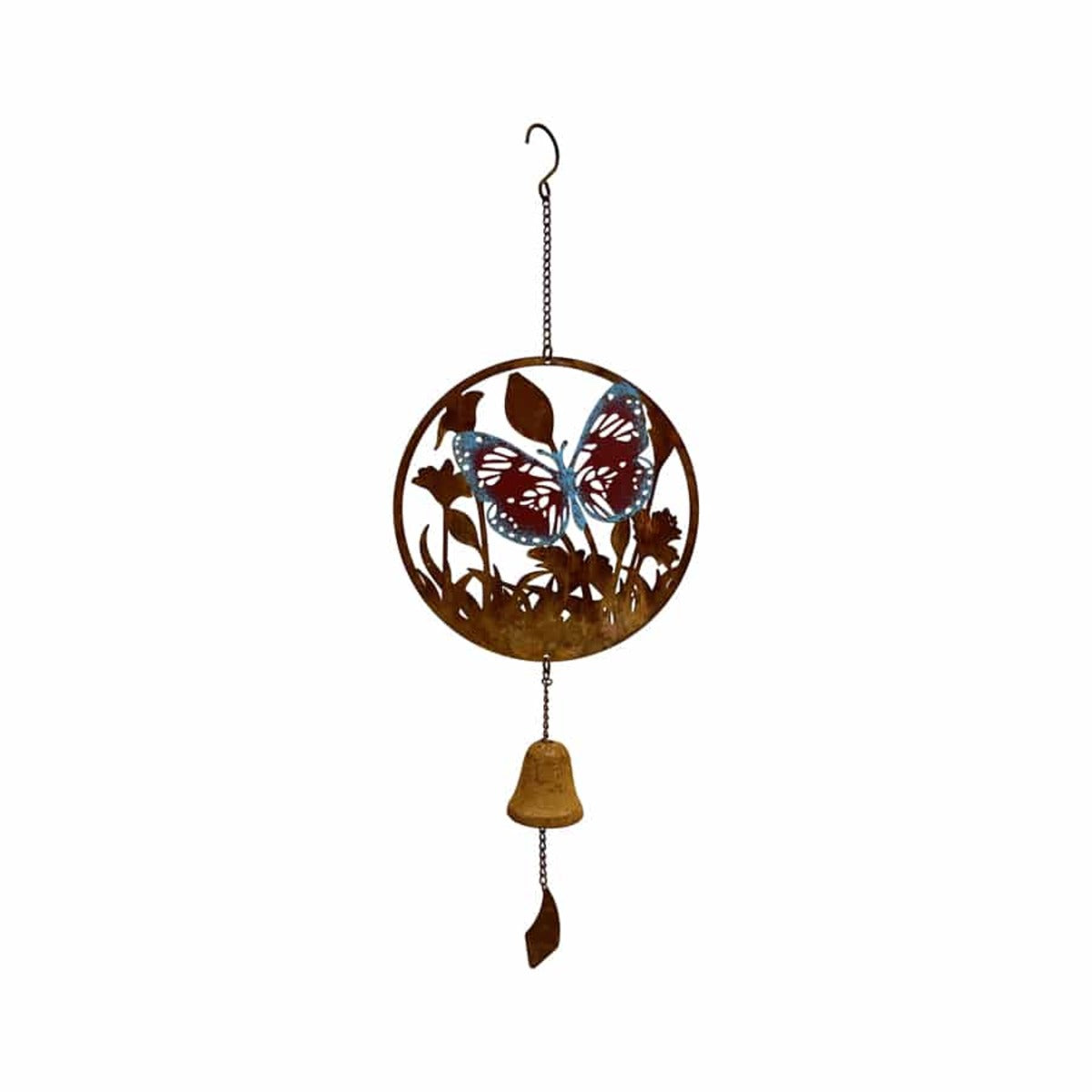 Rust & Colour Butterfly Bell Hanger 63cm
