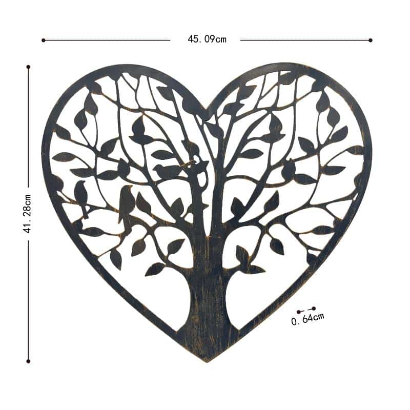 Laser Cut Tree Of Life Heart Wall Art 45x41cm 3