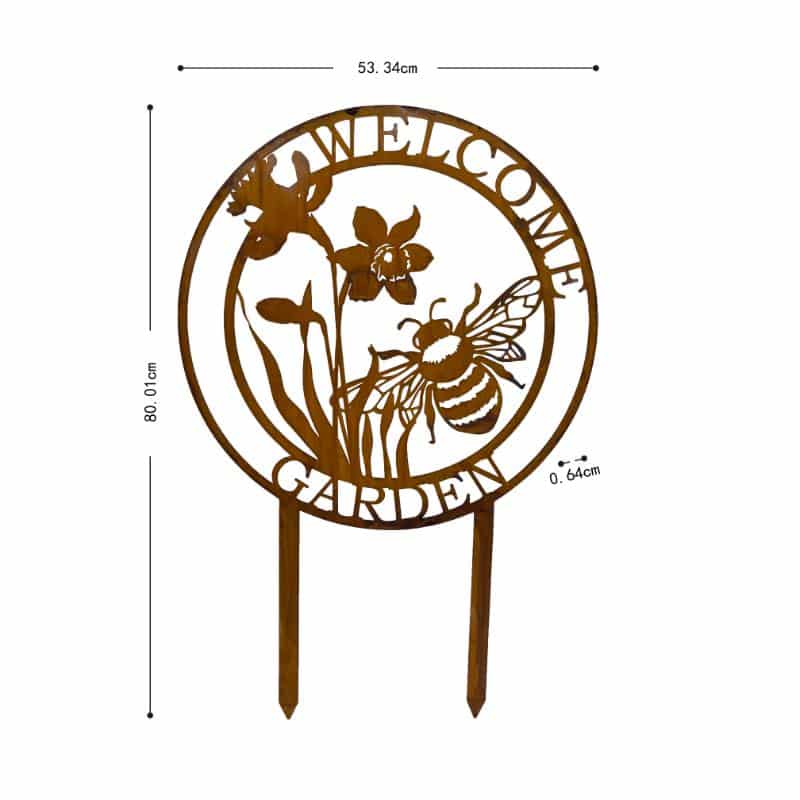Laser Cut Dragonfly Garden Stake 53x53-80cm 3