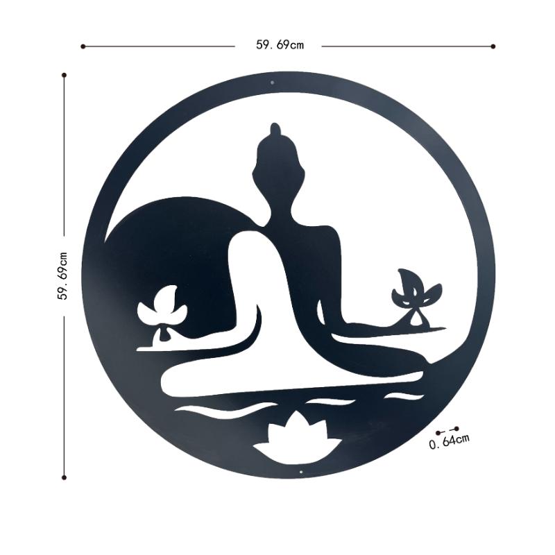 Laser Cut Yin & Yang Buddha Wall Art 60cm 4