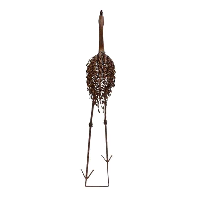 Rust Crane Bird 'Looking Down' Statue 102cm 4