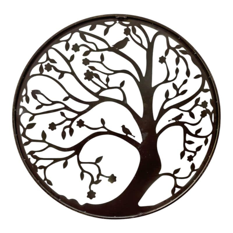 Round Laser Cut Tree Of Life w Roots + Birds 52cm 3