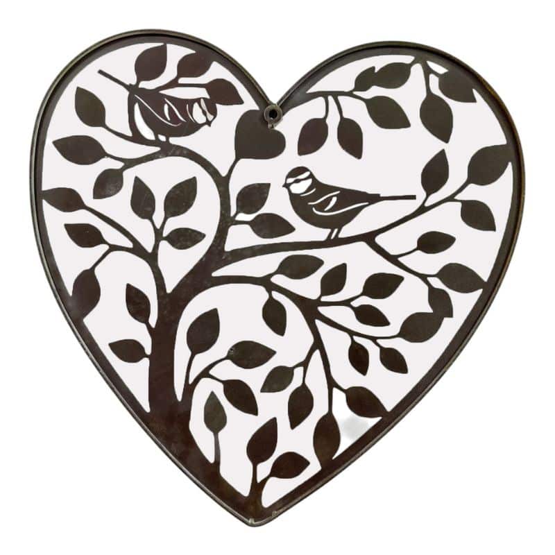 Laser Cut Heart Tree Of Life w Red Birds 45cm 3
