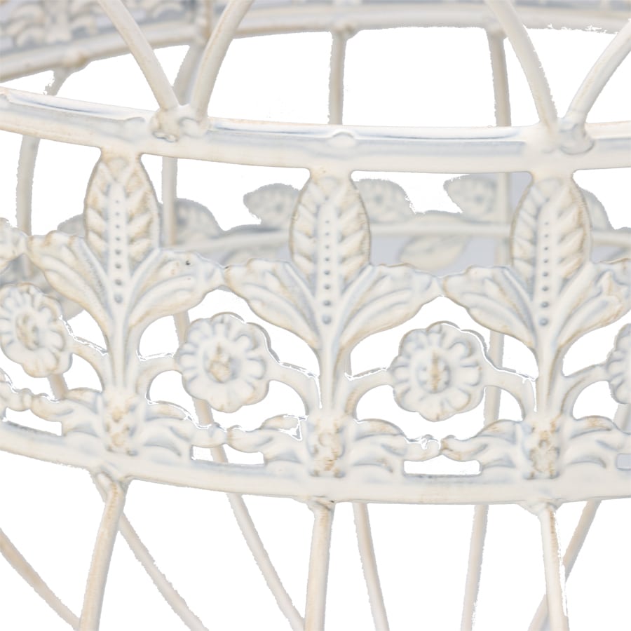 Set 2 Nested Antique White Hanging Baskets 36x77cm 4