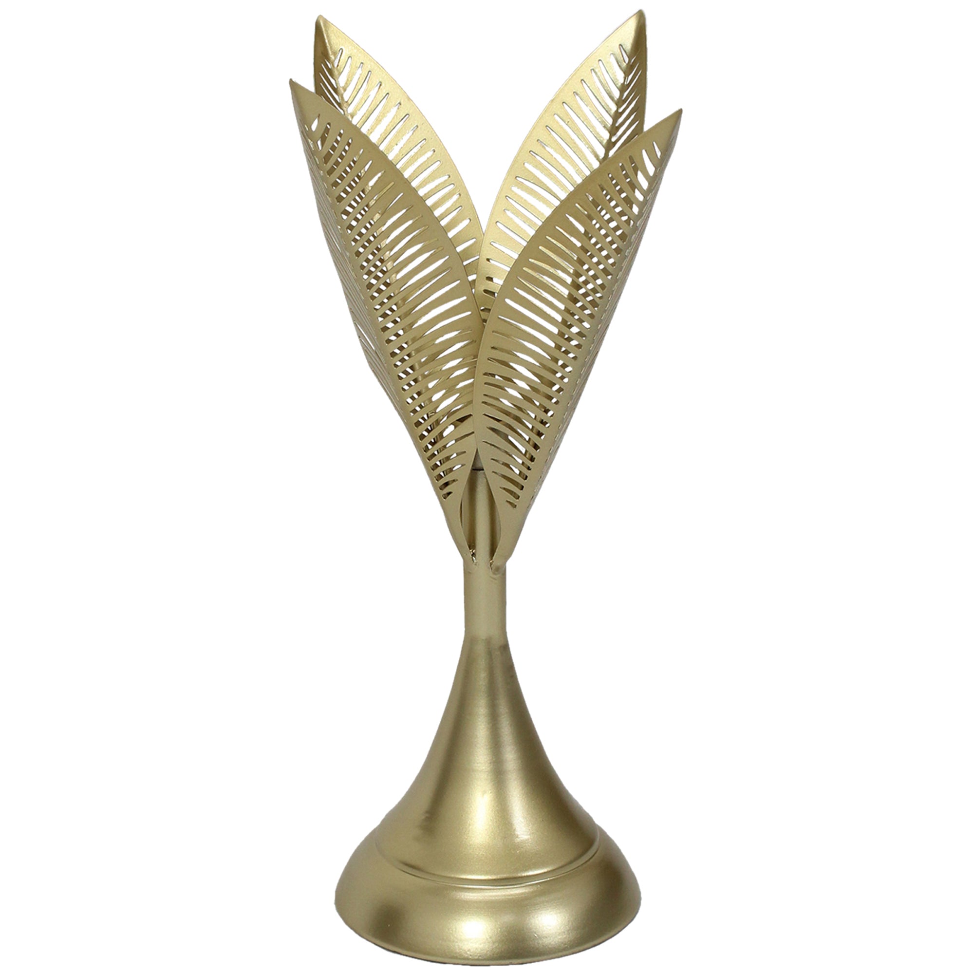 Aura Leaves Taper Candleholder 15x40cm