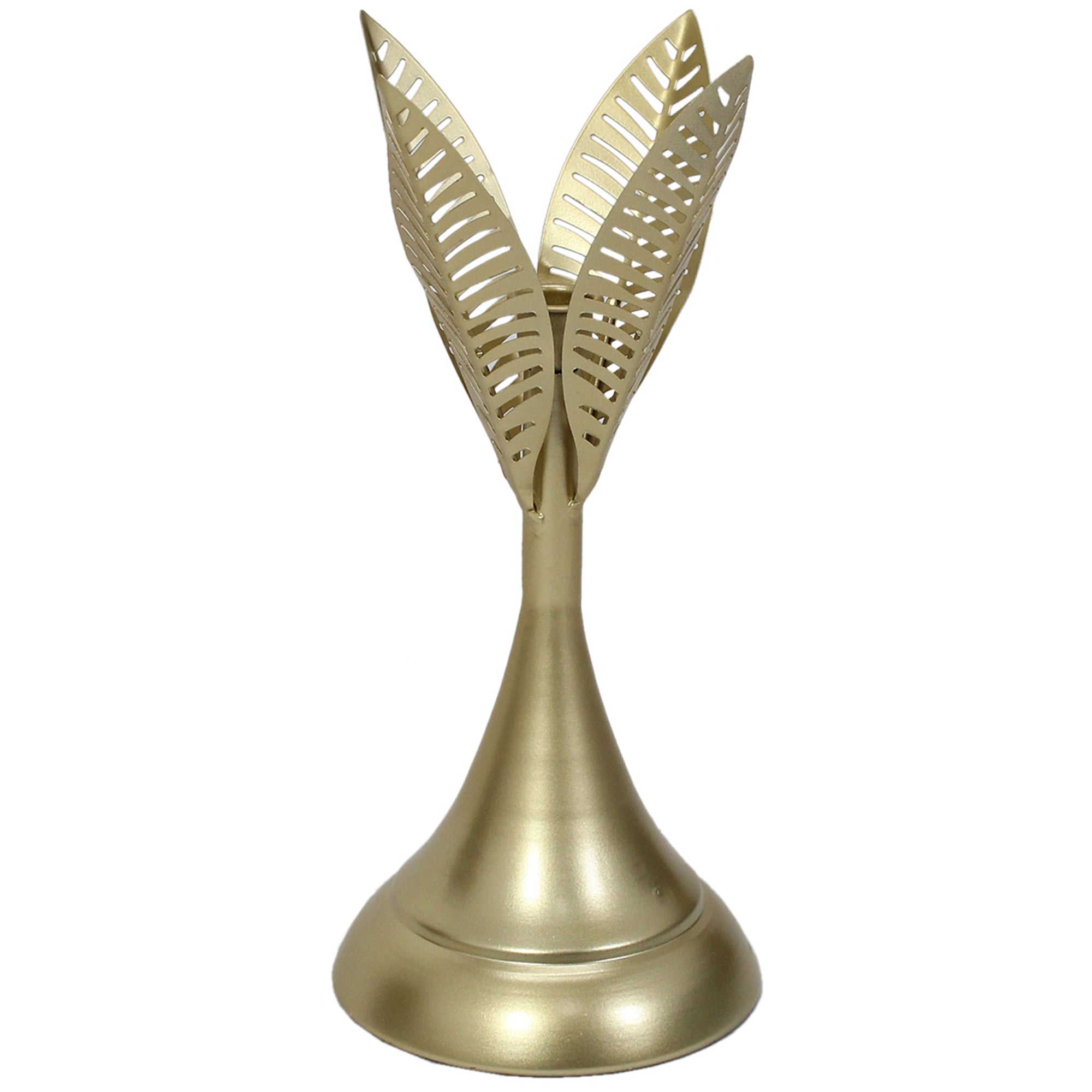 Aura Leaves Taper Candleholder 14x32cm