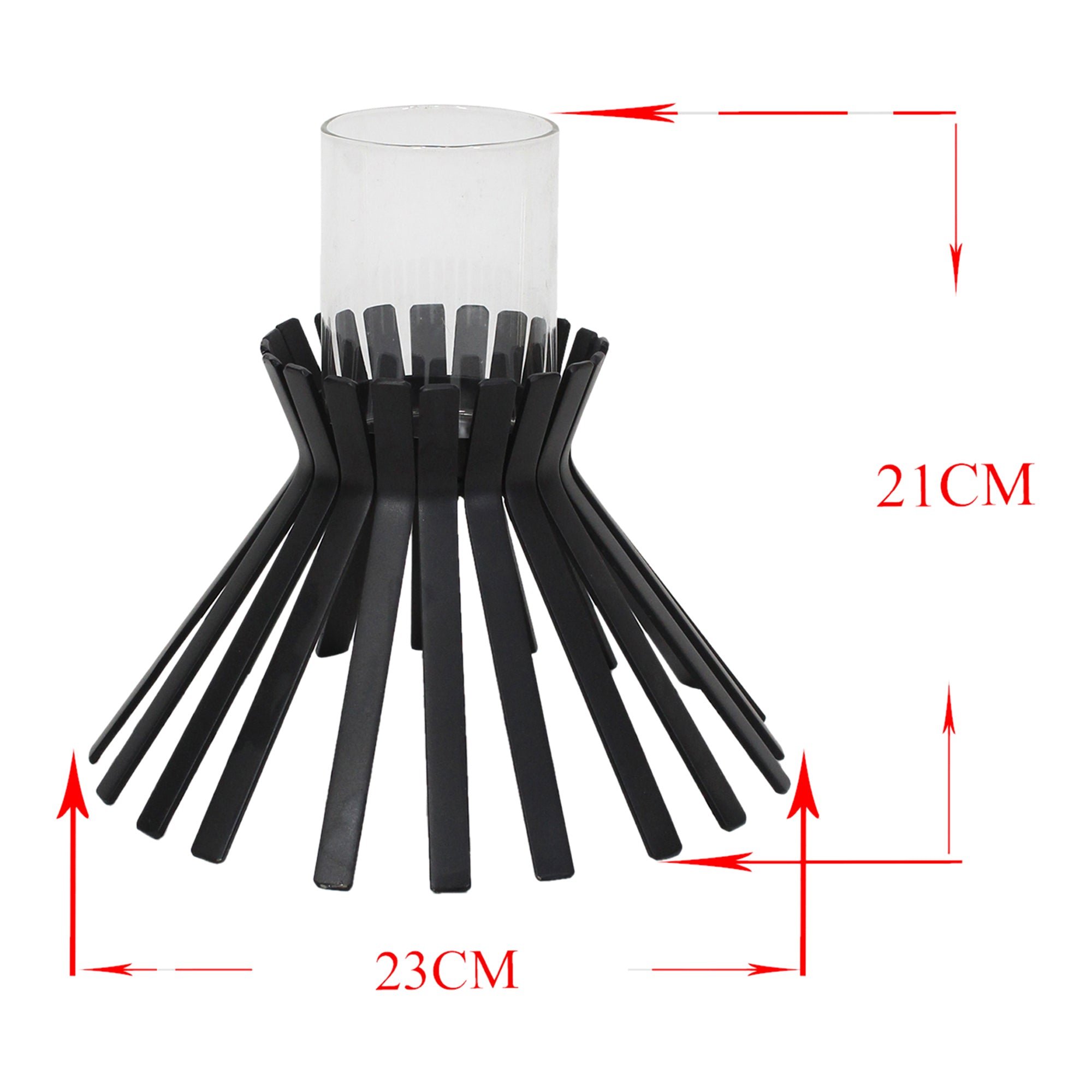 Eclipse Slatted Pillar Candleholder 23x21cm 4