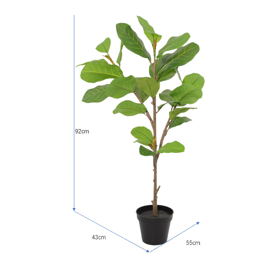 Potted Artificial Lofty Fig Ficus Tree 92cm 5
