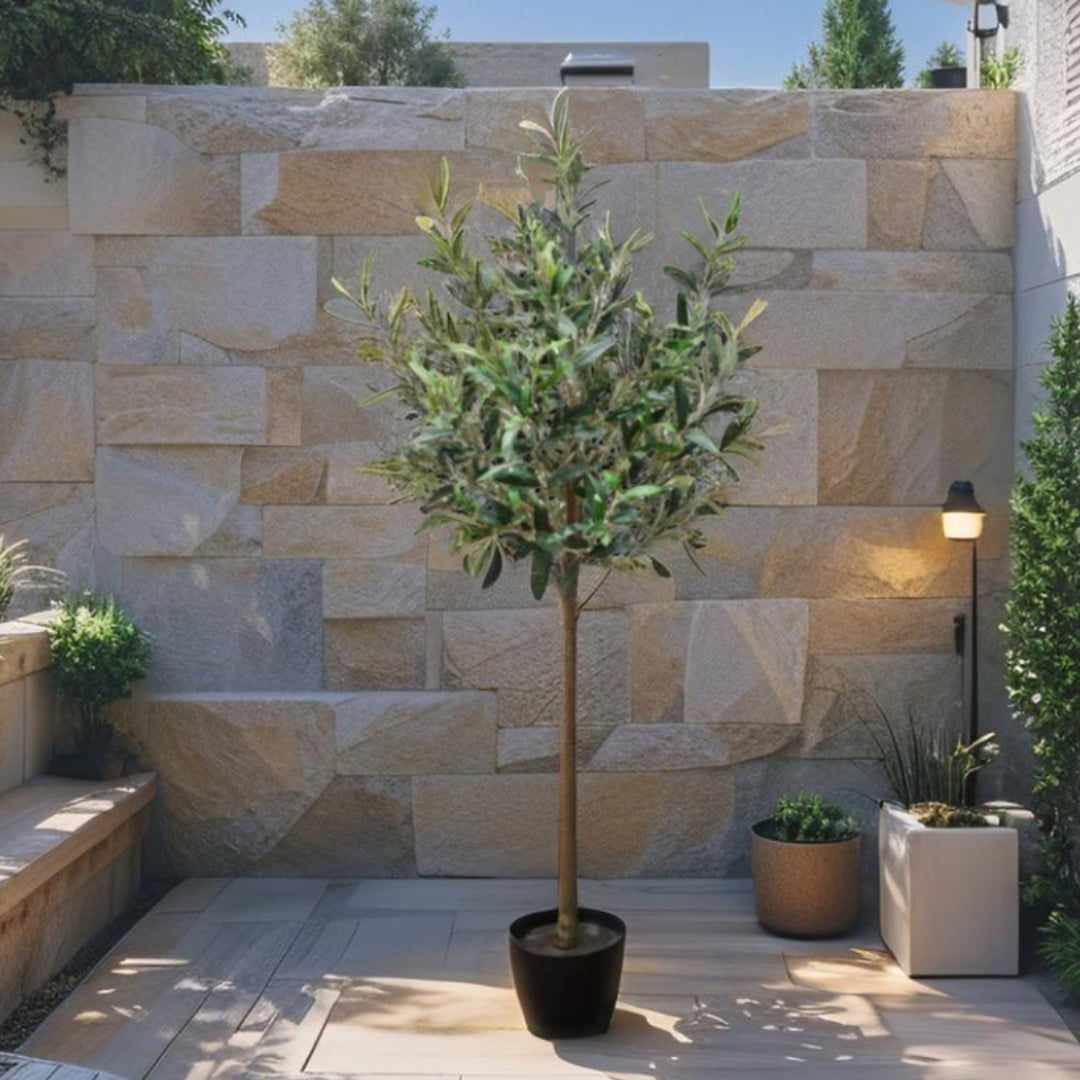 Potted Artificial Pruned Olive Tree 120cm