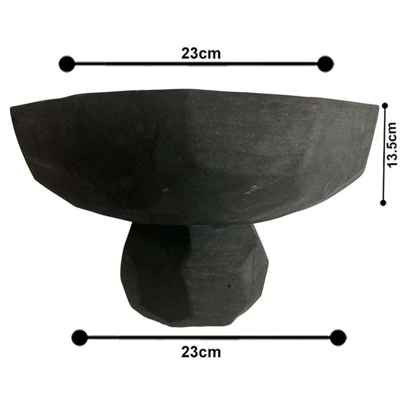 Contemporary Black Decorative Footed Bowl 23cm 3