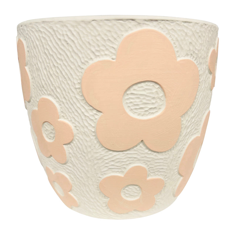 Set 2 Assorted Pastel Flower Planters w Hole + Plug 17cm 3