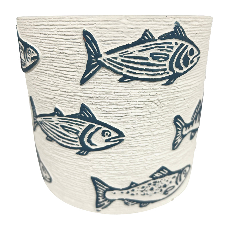 Set 3 Assorted Fish / Stripe Planters w Hole + Plug 14cm 4