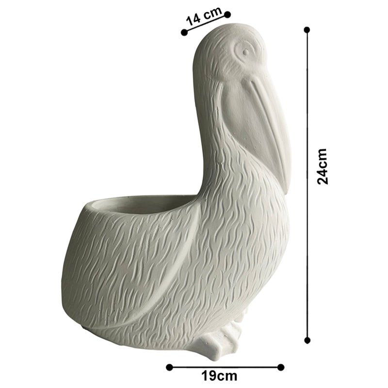 Contemporary White Pelican Planter w Hole + Plug 24cm 5