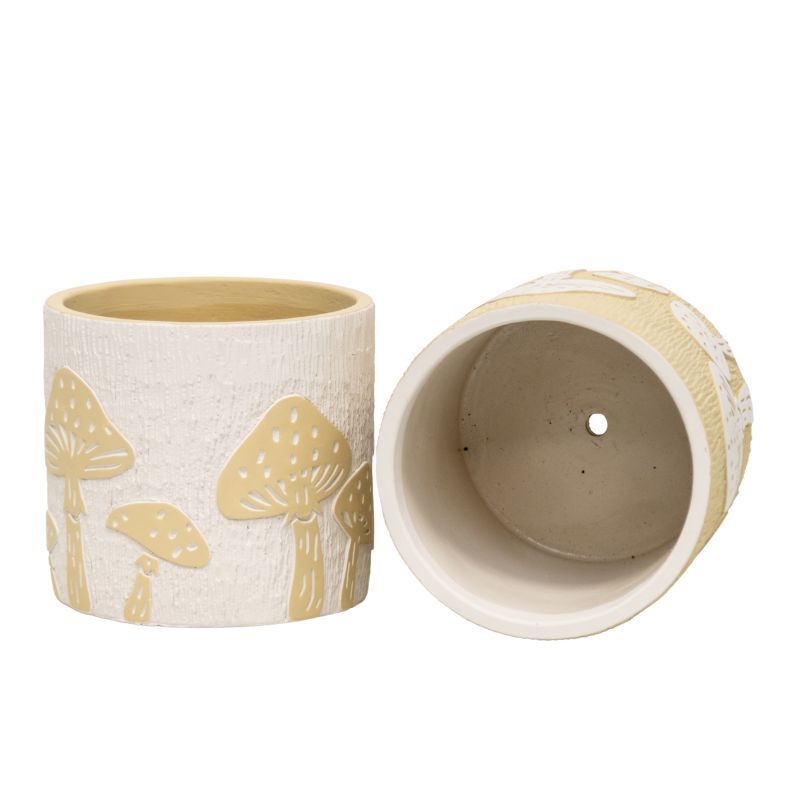 Set 2 Asst Mushroom Planters w Hole + Plug 17cm 4