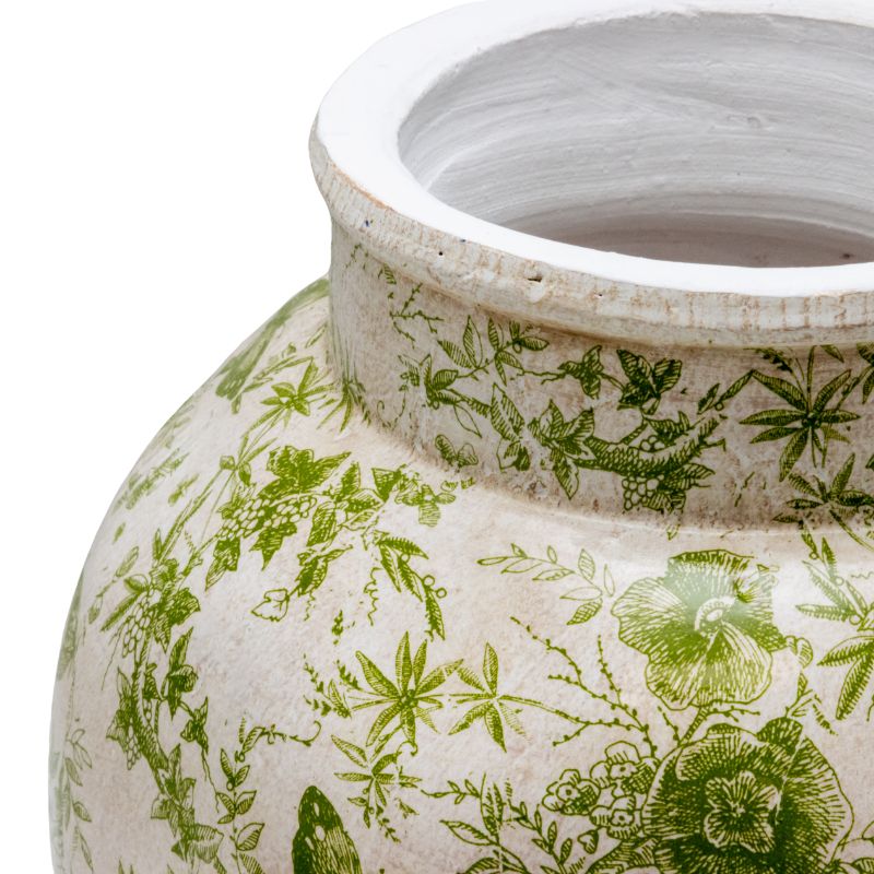 Glazed Green Stoneware Look Vase 25cm 3