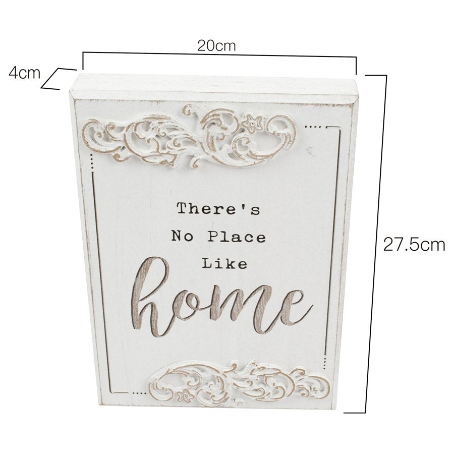 Wood-carved 'No Place Like Home' Wall Art 20x27cm 4