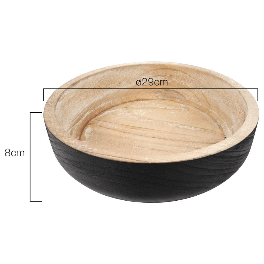 Nero Round Wooden Bowl 29x8cm 3