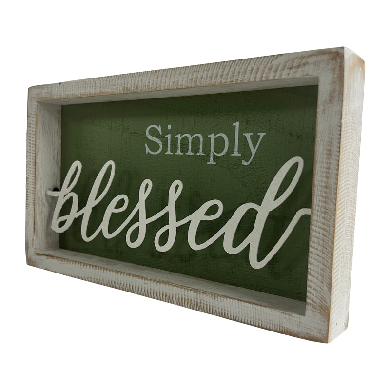Simply Blessed 3D Plaque Wall Art in Shadow Box Frame 28cm