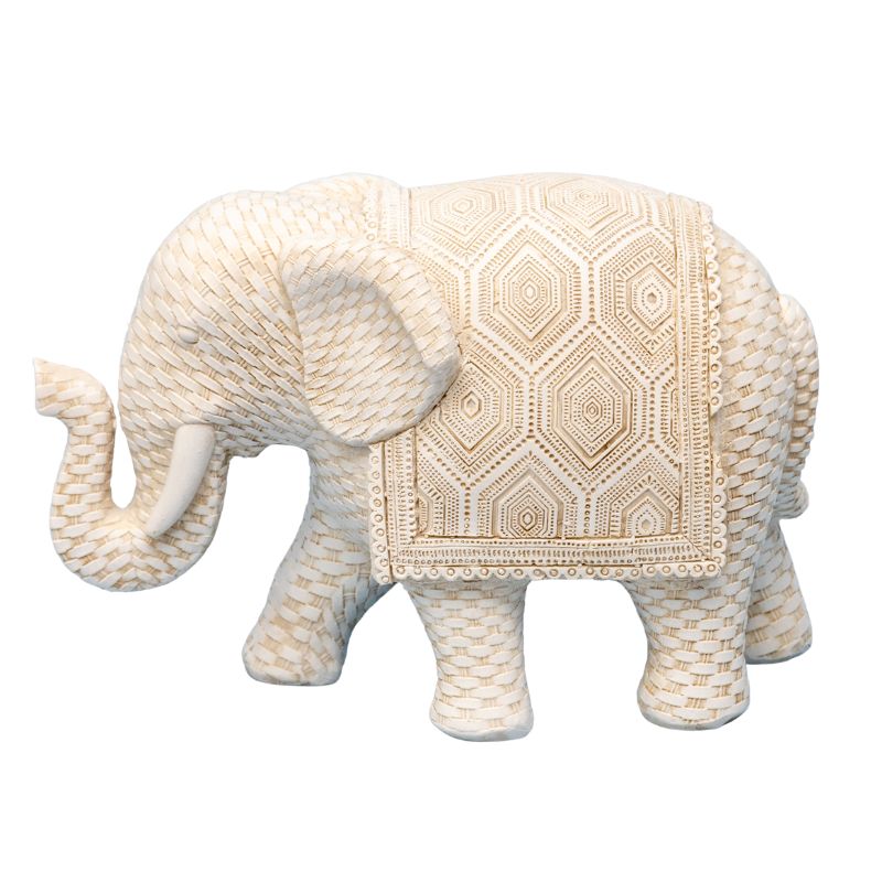 Woven Look  Elephant Ornament 17cm