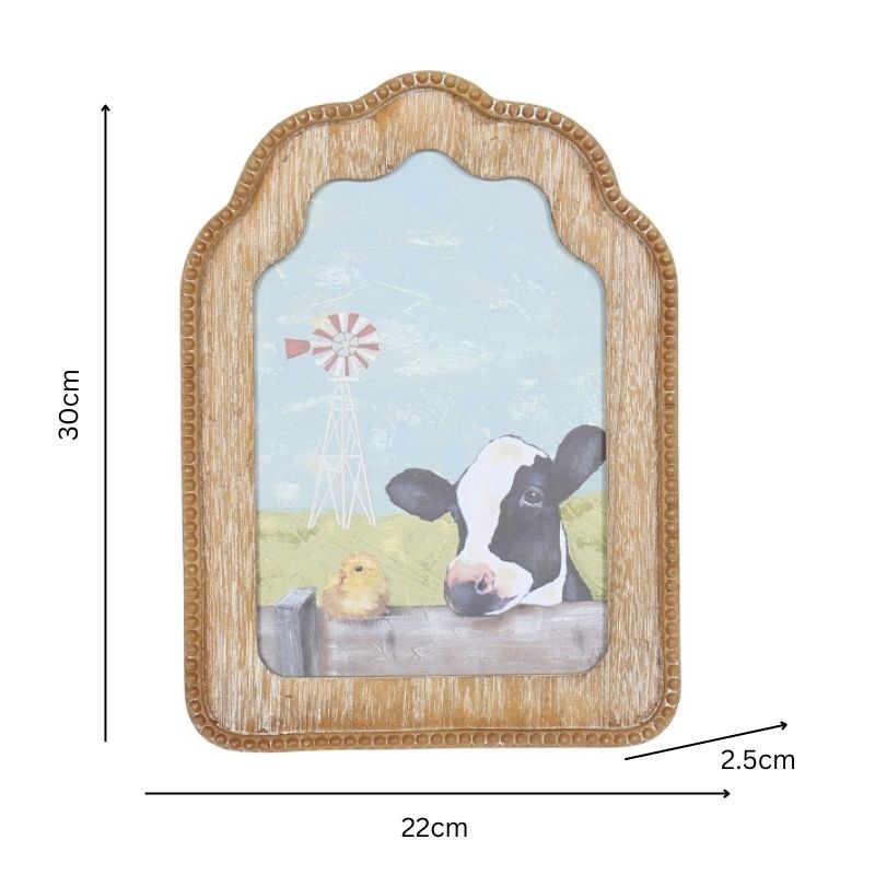 Cow + Chick Framed Wall Art 30cm 5
