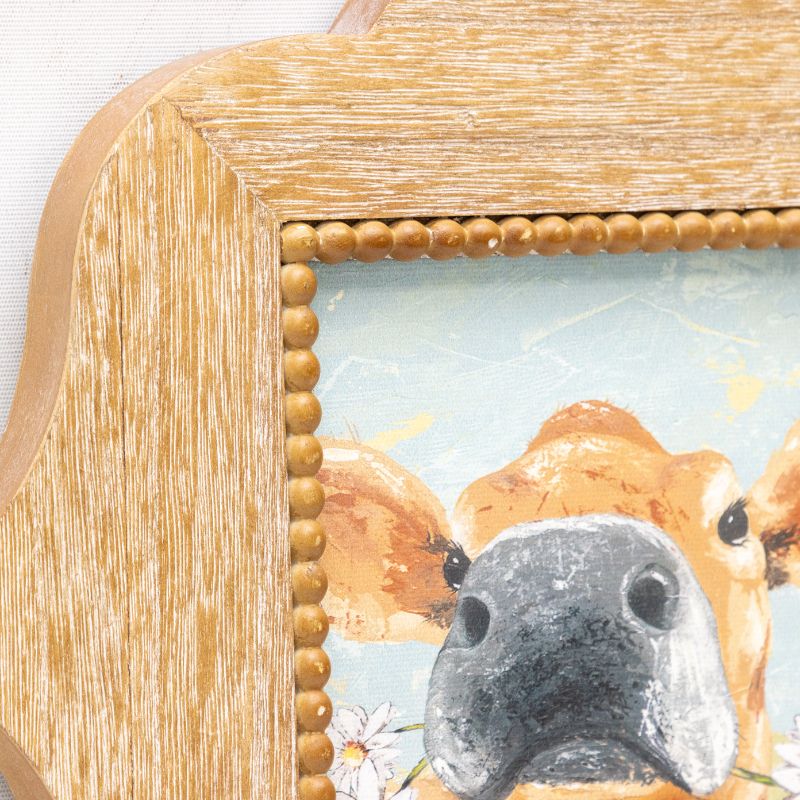 Cow W Daisies Framed Wall Art 38cm 3