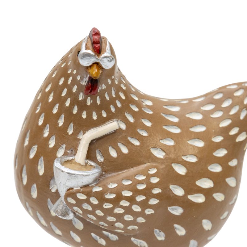 Set 2 Asst 'Busy' Chooks Ornaments 15cm, 14cm