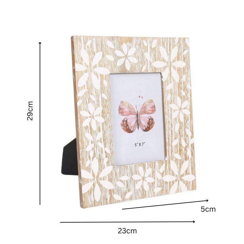 Flowers Design Photo Frame '5x7in' 29cm 5