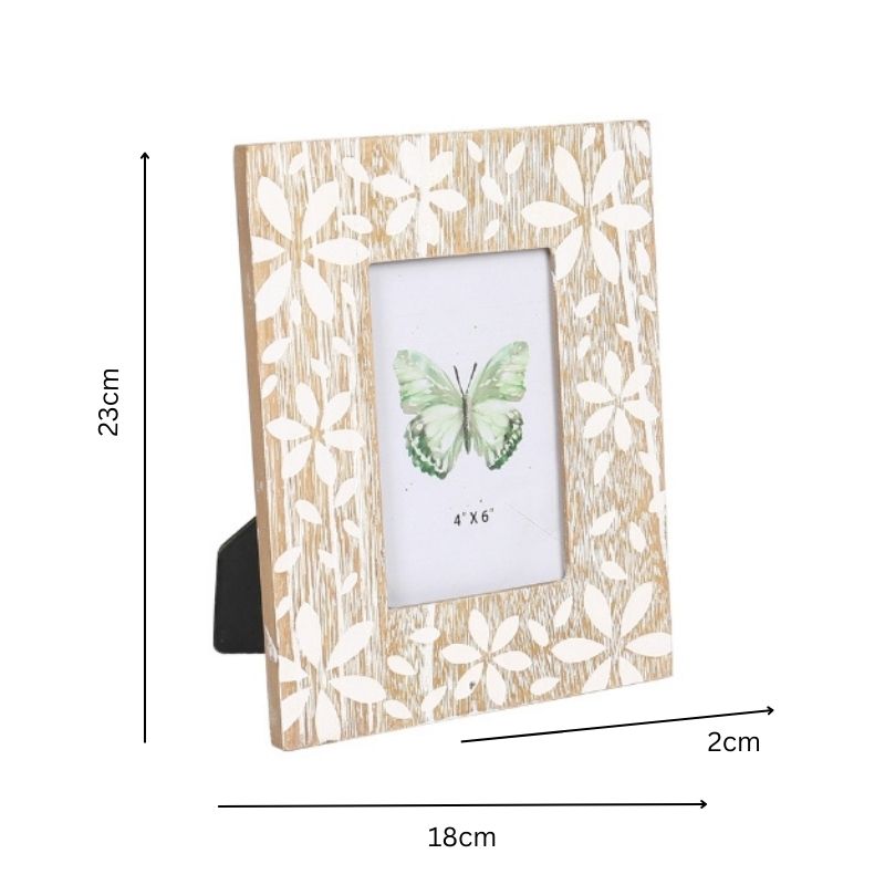 Flowers Design Photo Frame '4x6in' 23cm 5