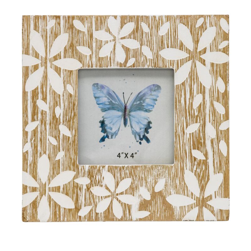 Flowers Design Photo Frame '4x4in' 18cm