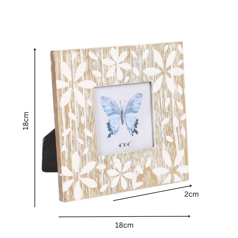 Flowers Design Photo Frame '4x4in' 18cm 5