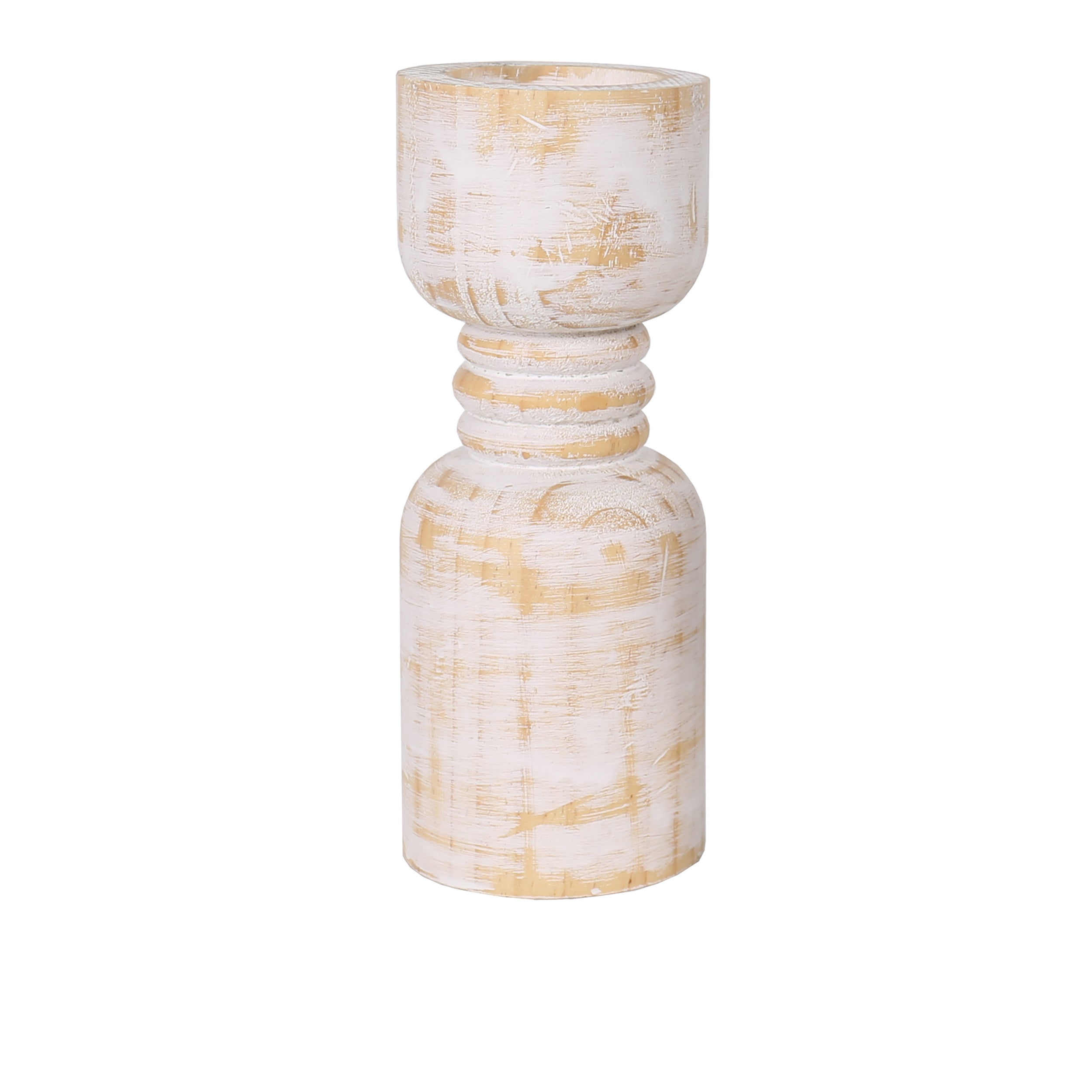 Contemporary Carved Loop Pillar Candleholder 30cm