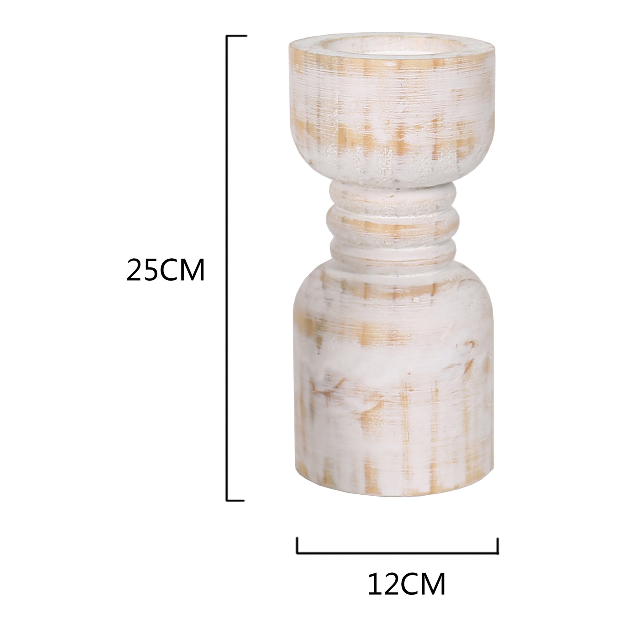 Contemporary Carved Loop Pillar Candleholder 25cm