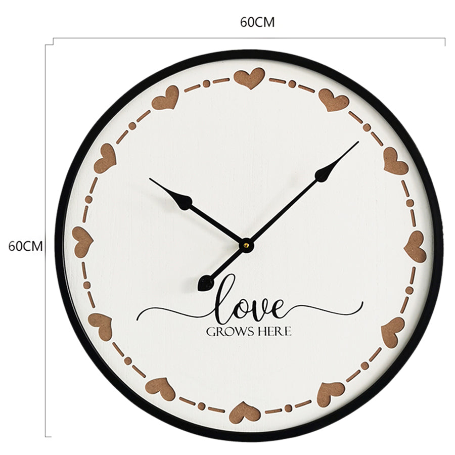 Love Grows Here Wall Clock 60cm 5