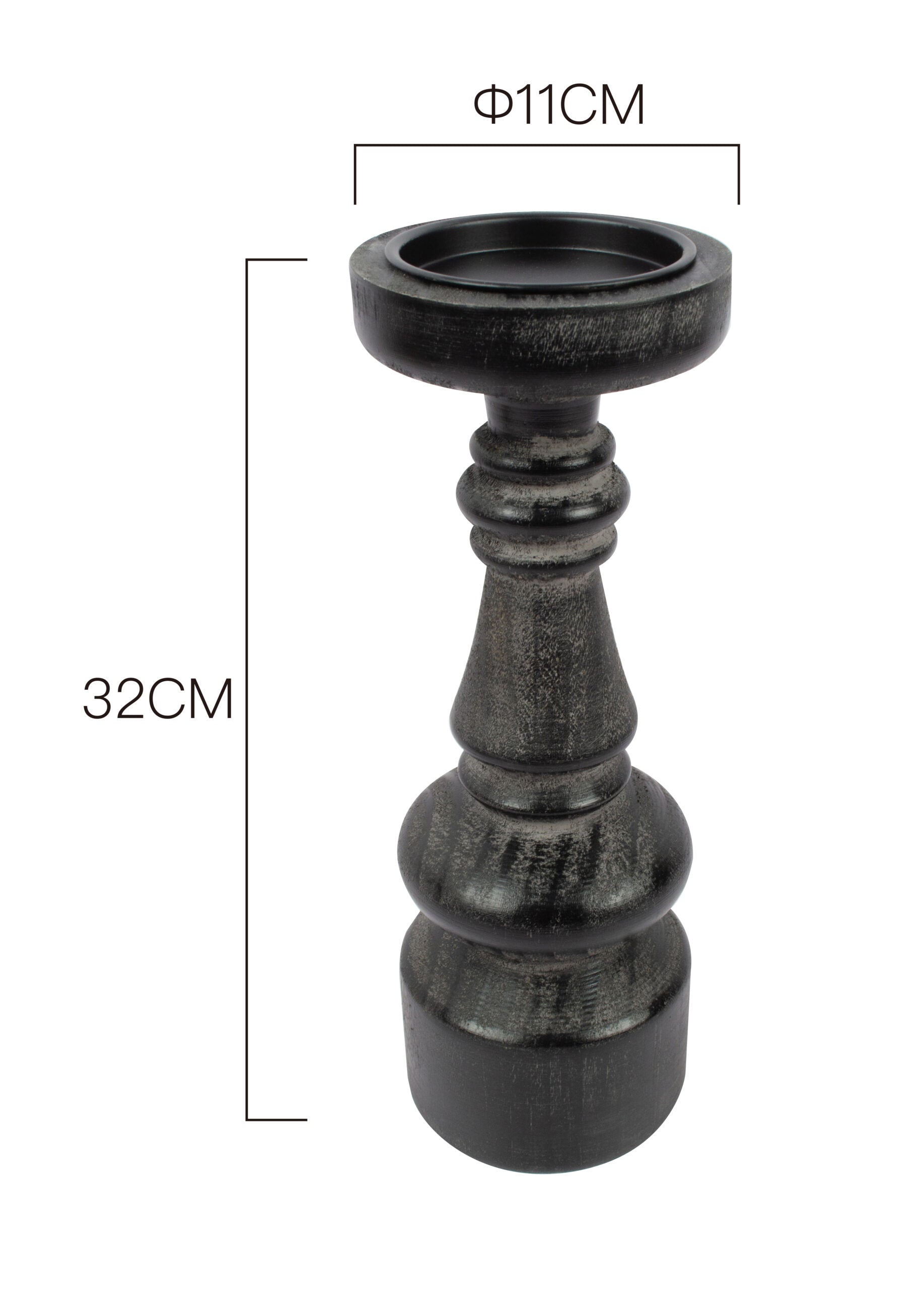 Nero Bold Pillar Candleholder 32cm