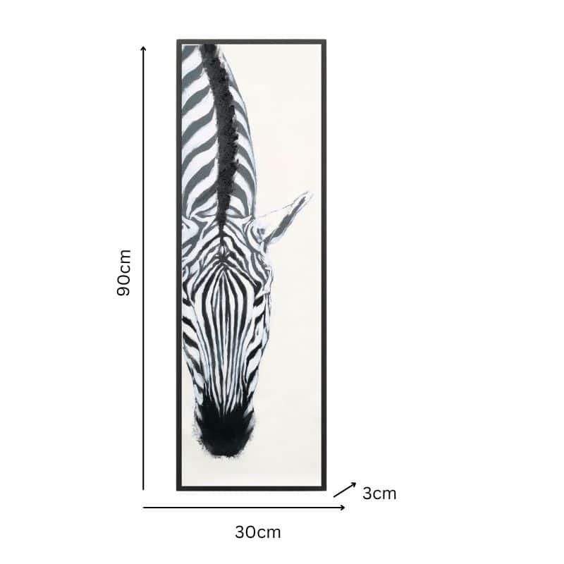 Classic Zebra w Artificial Fur Framed Canvas Wall Art 90cm 4