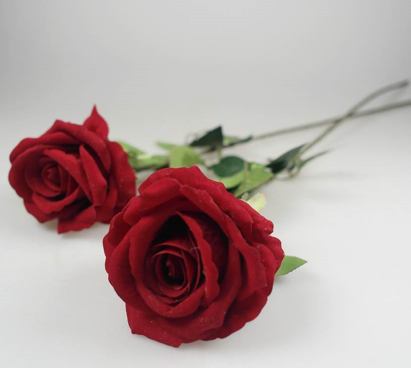 bulk 48 Articial Single Stem Rose Red 62cm