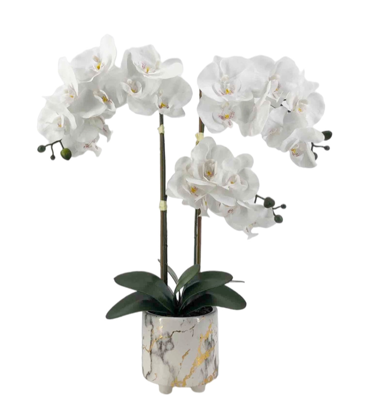 Artificial Orchid in Marble Ceramic Pot 55cm