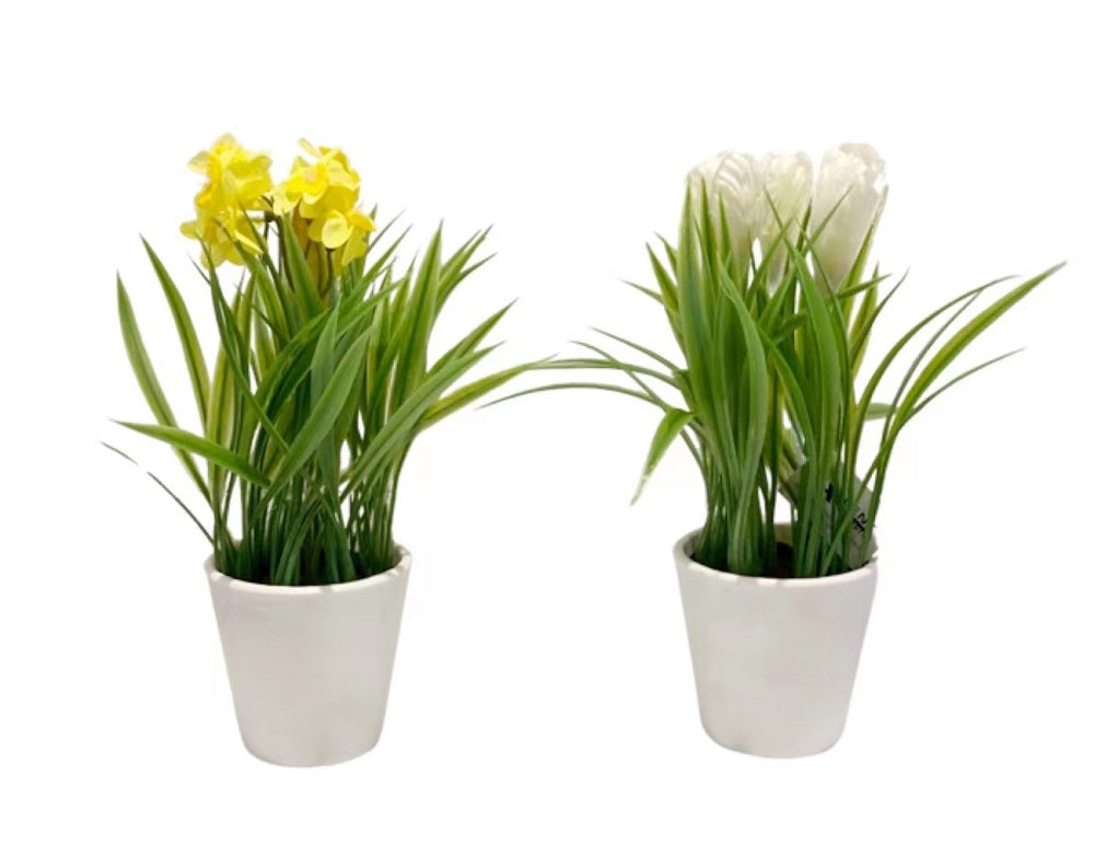 Set 2 Artificial Flower in Pot 23cm