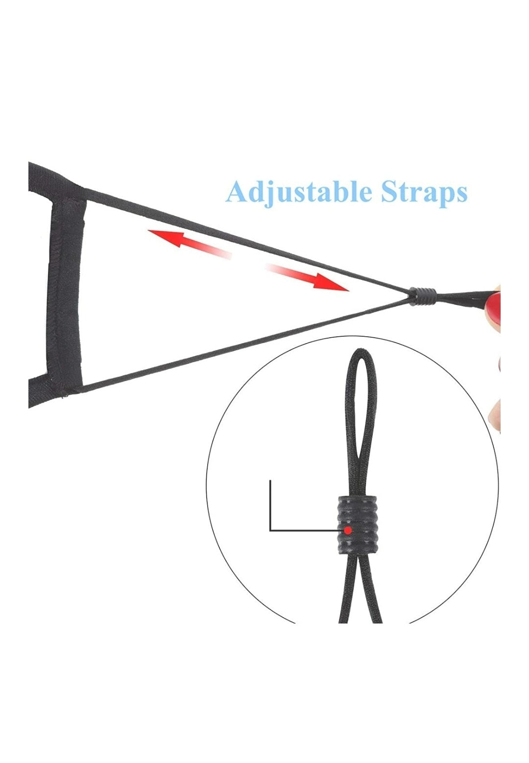 NEW Cotton Cloth Face Mask w 2 Filters Reusable Washable Adjustable 3Ply Black 3