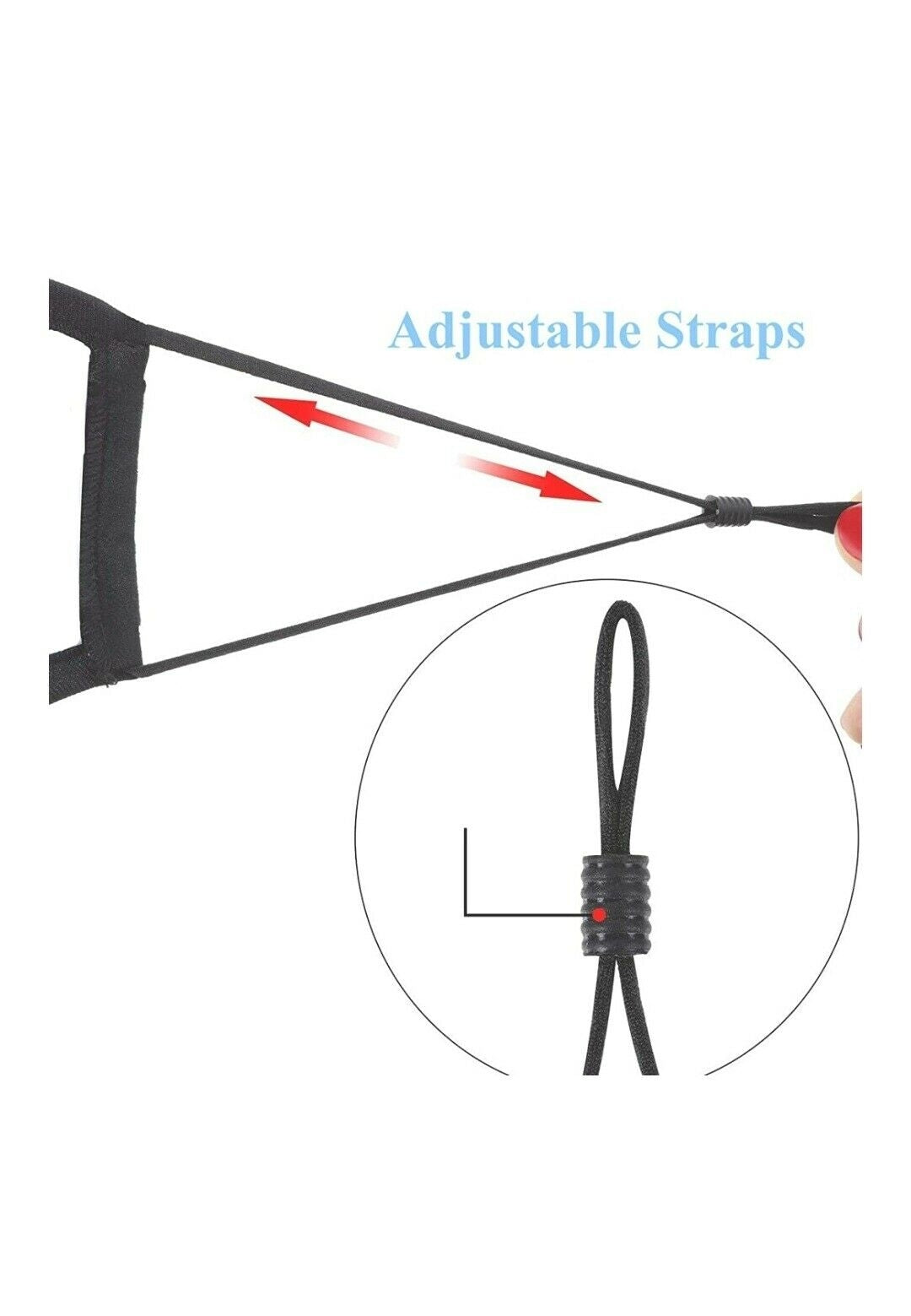 Face Mask Reusable Cotton Cloth Fabric w 2 Pm2.5 Perfect Fit Adjustable Black 4