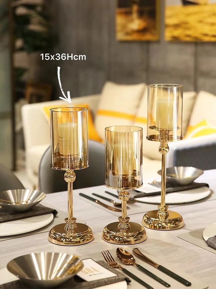 Gold Decorative Candle Holder Lantern 36cm