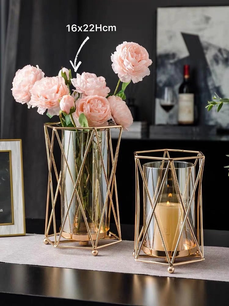 Gold Decorative Candle Holder Lantern 22cm