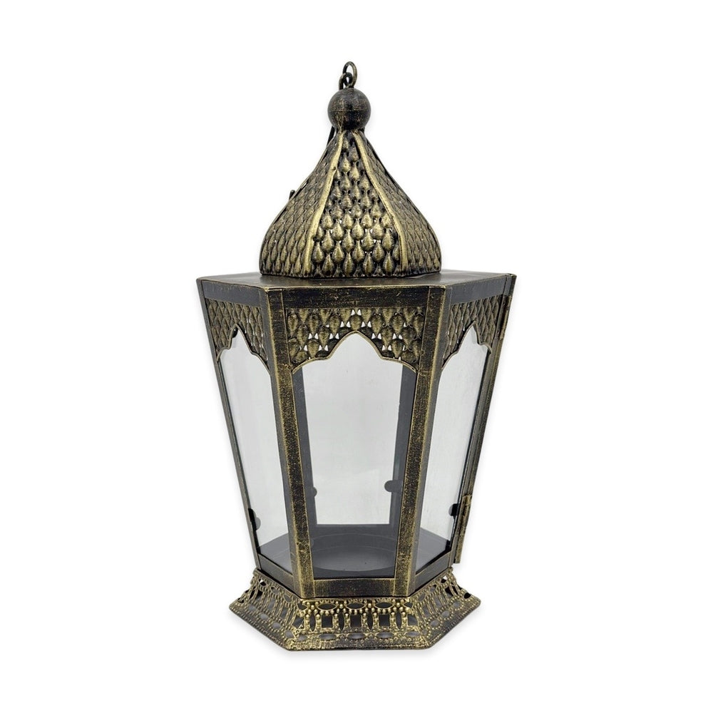 Moroccan Lantern Antique Look Metal 37cm