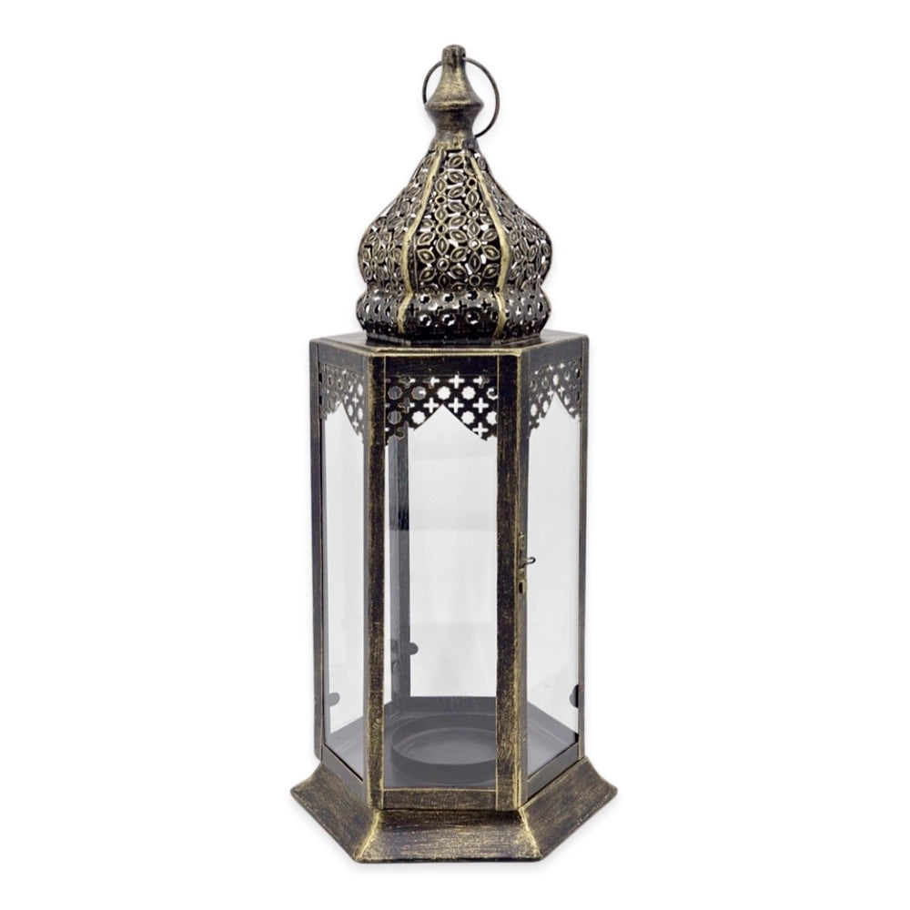 Moroccan Lantern Antique Look Metal 49cm