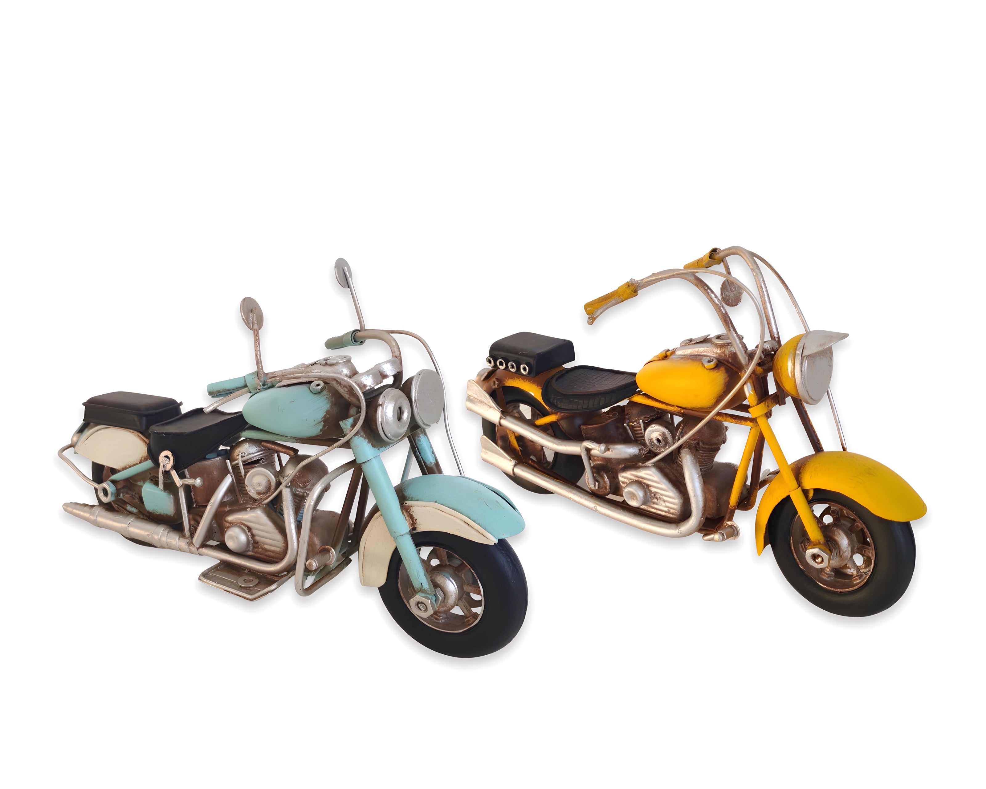 Set 2 Metal Vintage Motorcycle 2 Assorted 18x11cm