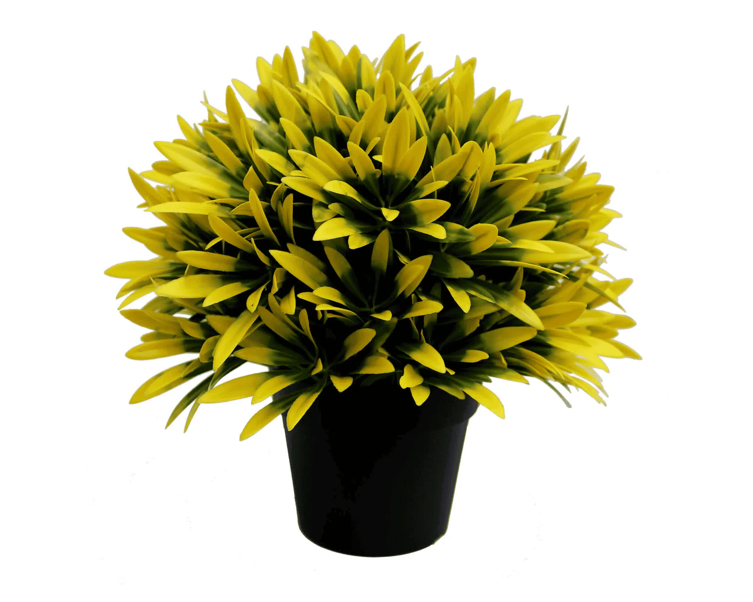 Small Potted Artificial Decorative Yellow Lily Plant UV Resistant 20cm 3